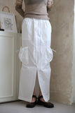 Double cargo long skirt