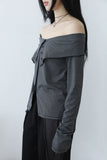 Straight button off shoulder