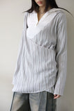 Wave hood wrap knit