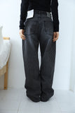 Stripe washed denim