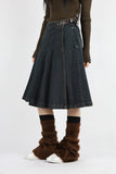 Belt pleated skirt