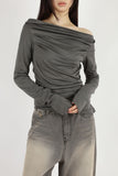 Lien off shirring tee