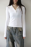 Collar neck button T-shirt