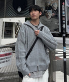 Daily Wool Twist Knit Zip-Up