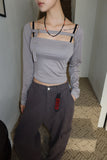 Two-way buckle eyelet tee