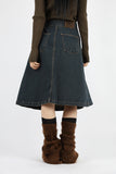 Belt pleated skirt