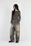 Lien off shirring tee