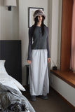 Color matching terry long skirt