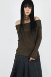 Way ribbed off-shoulder tee
