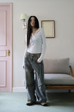 Collar neck button T-shirt