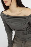 Lien off shirring tee