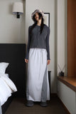 Color matching terry long skirt