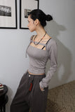 Two-way buckle eyelet tee