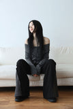 Straight button off shoulder