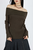 Way ribbed off-shoulder tee