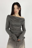 Lien off shirring tee
