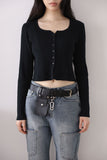 Round simple ribbed cardigan