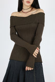 Way ribbed off-shoulder tee