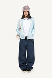 Slub Crop Hood Zip-Up