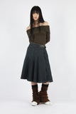 Belt pleated skirt