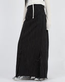 Slit fringe maxi skirt