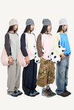 Slub color matching raglan three quarter T-shirt