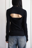Black line wide denim