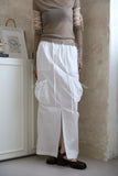 Double cargo long skirt