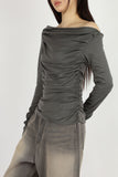 Lien off shirring tee