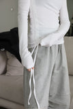 One shoulder open shirring tee