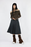 Way ribbed off-shoulder tee