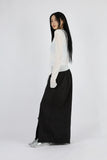 Slit fringe maxi skirt