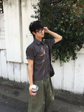 Fit Cation Crop Dyeing Short Sleeve Shirt
