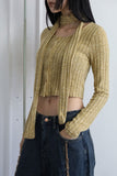Real blend muffler cardigan