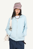 Slub Crop Hood Zip-Up