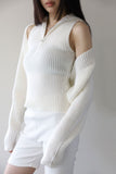 Weup shoulder slit knit