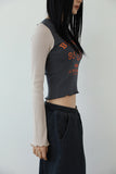 Ribbed color matching crop tee