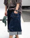 Turn-up Selvedge Denim Half Pants