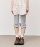 (W) Hearts Frill Leggings Pants