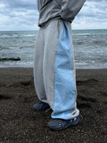 Billy Side Denim Color Matching Sweatpants