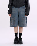 Code cargo bermuda denim pants