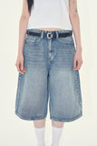 Senti twill denim bermuda pants