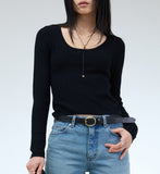 Morven U-Neck Ribbed Sweater