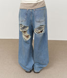 (W) Miffty Damage Wide Denim