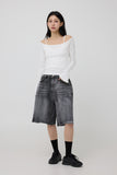 Ecru washed shorts