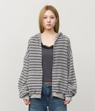Stone Striped Zip Hoodie