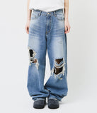 Knee Damage Wide Denim