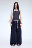 PRTN)Ribbed Lip Button Tank Top