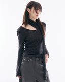 Leah V-neck strap wool knit