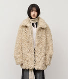(W) Curly Duffle Fur Coat